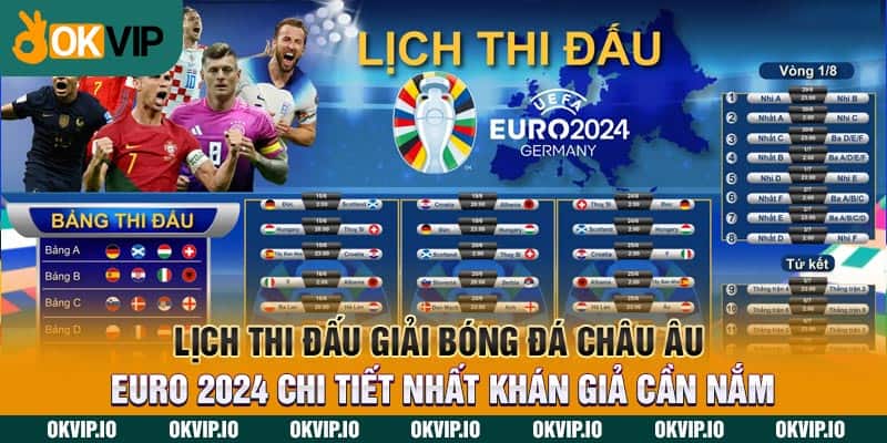 Lịch thi đấu giải bóng đá châu Âu - Euro 2024 chi tiết nhất khán giả cần nắm